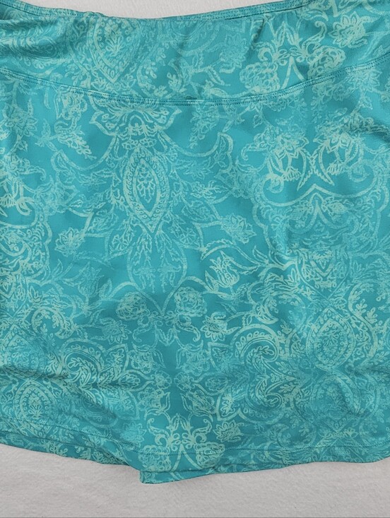Title nine Pants - Title Nine Floral Scroll Dream Skort Teal Green Paisley Large Tennis Golf Pickle
